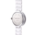 Weiqin W3229 Luxury womens white ceramic watch with rotating cz stone dial